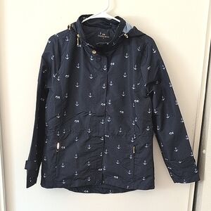 Princess Cruises Womens Small Raincoat Lightweight Jacket Blue Nautical Vacation